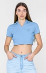 Waffle V-Neck Cropped Polo