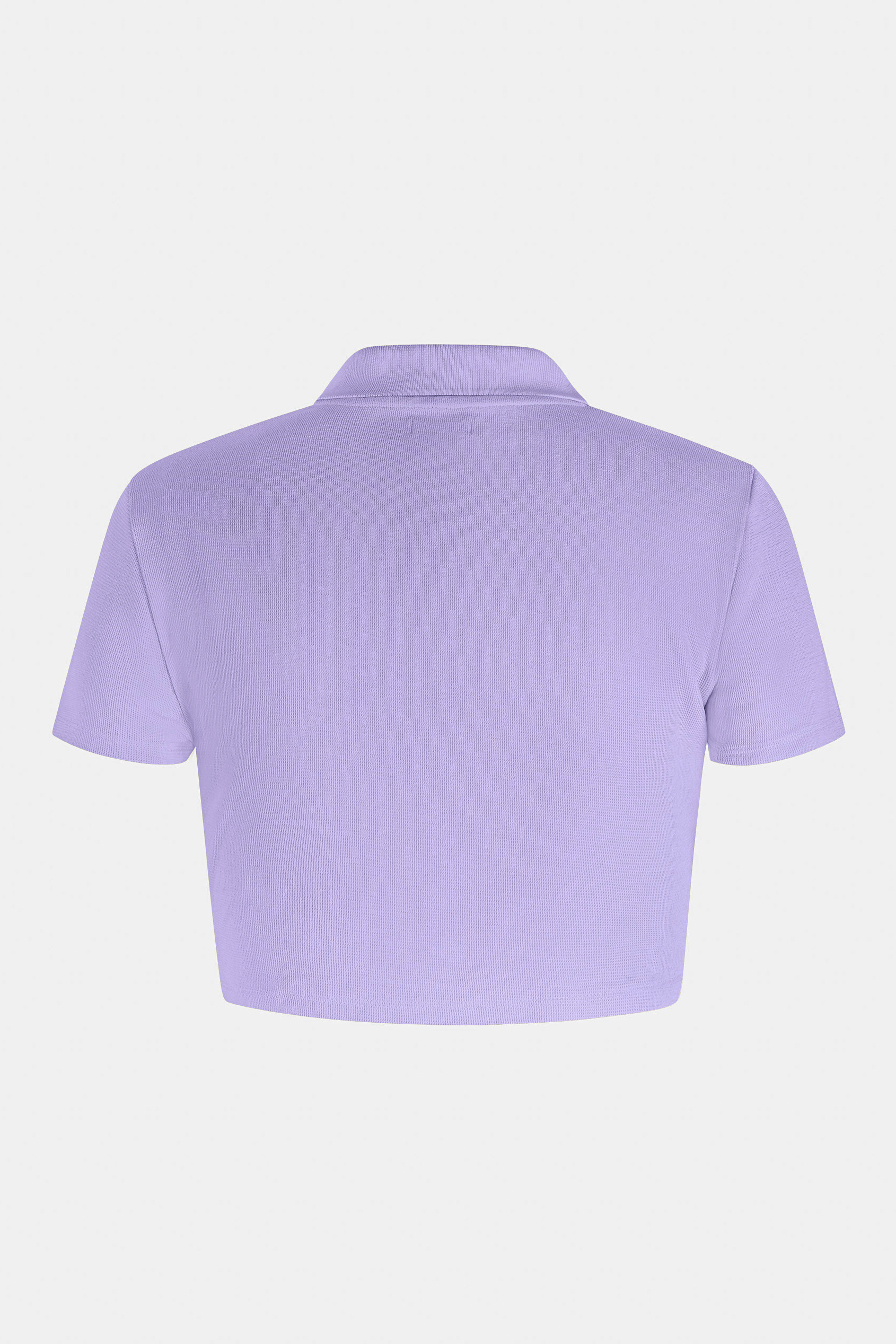Waffle V-Neck Cropped Polo