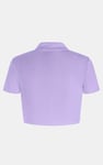 Waffle V-Neck Cropped Polo