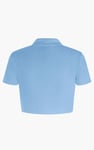 Waffle V-Neck Cropped Polo