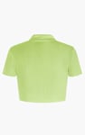 Waffle V-Neck Cropped Polo