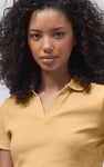 Waffle V-Neck Cropped Polo
