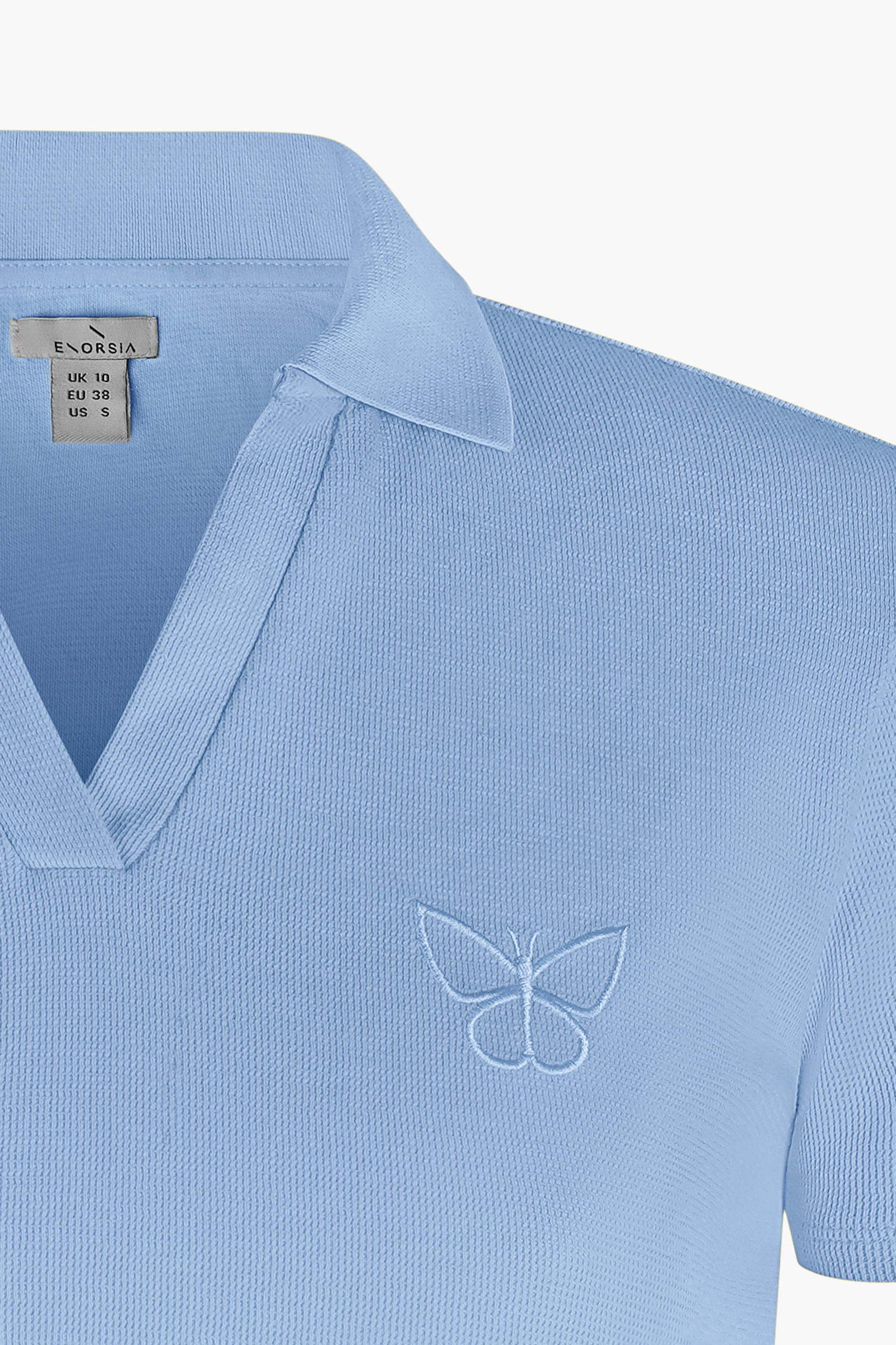 Waffle V-Neck Cropped Polo