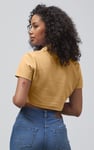 Waffle V-Neck Cropped Polo