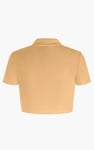 Waffle V-Neck Cropped Polo