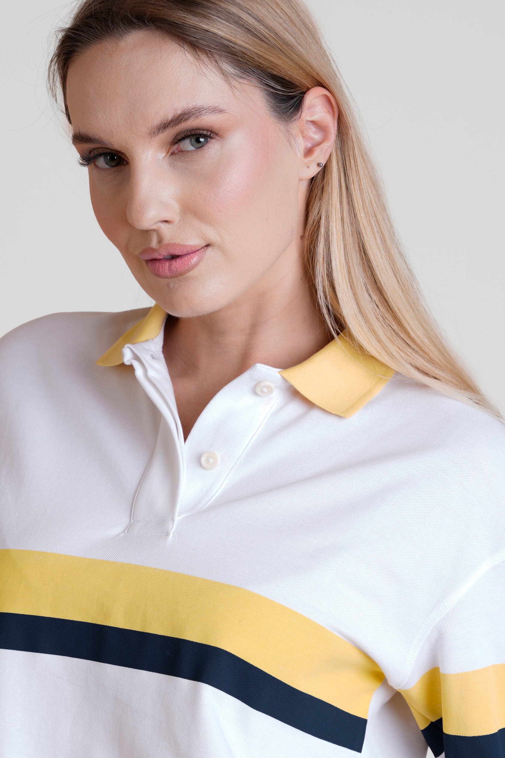 Women's Rugby Polo With Contrast Stripes