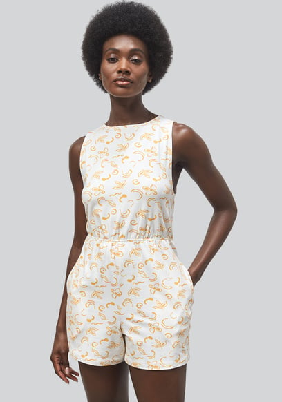 Sleeveless All Over Print Playsuit