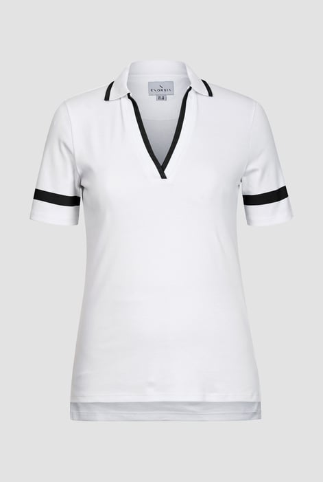 Black Cornelia stripe  Short Sleeve Polo Shirt