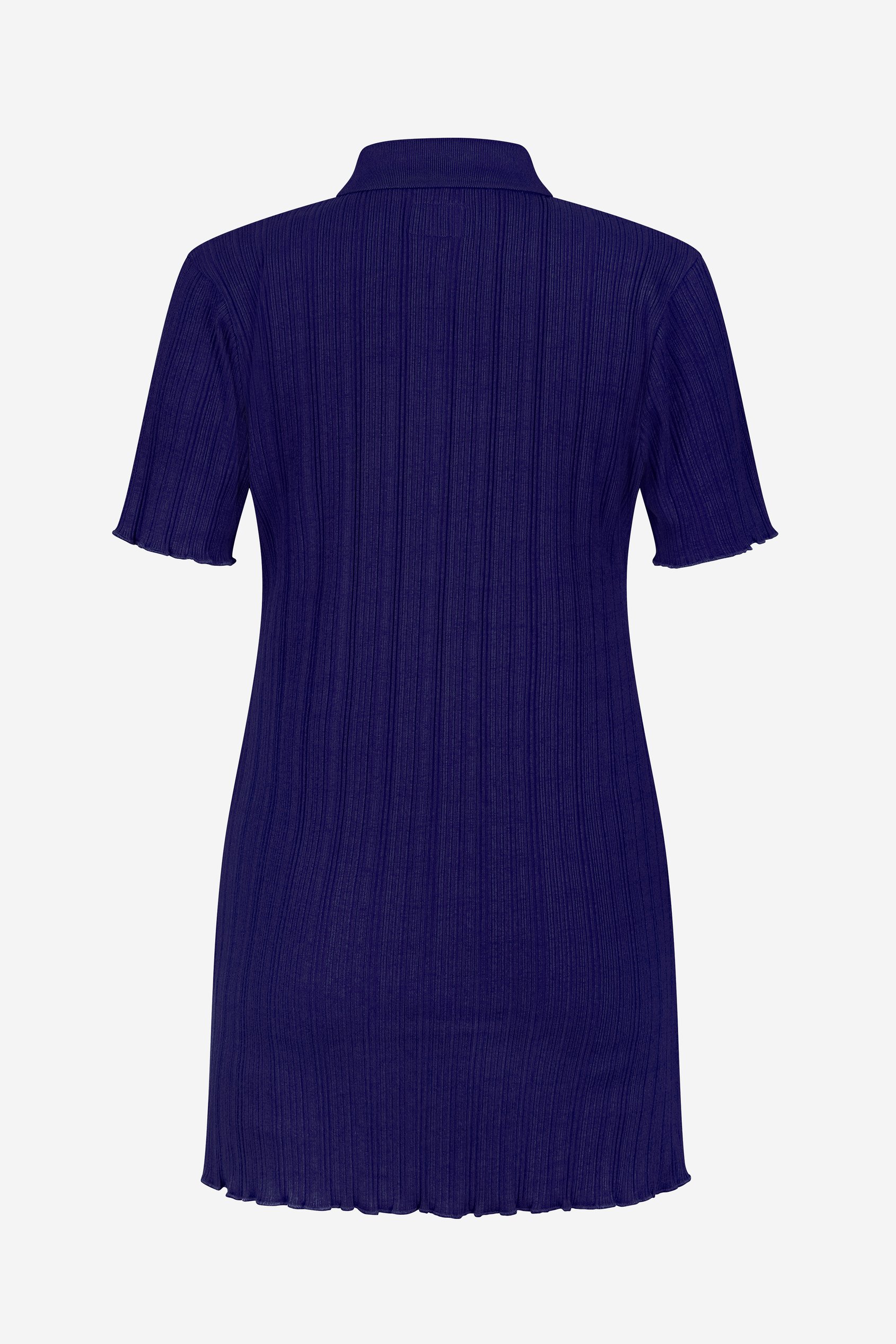 Ribbed Textured Slim Fit Polo Shirt
