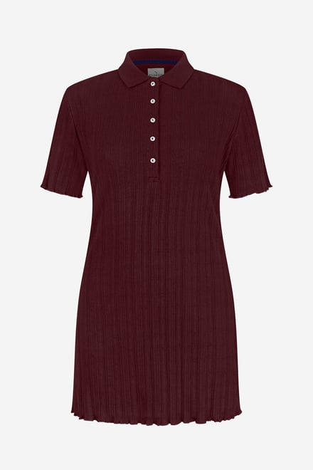 Ribbed Textured Slim Fit Polo Shirt