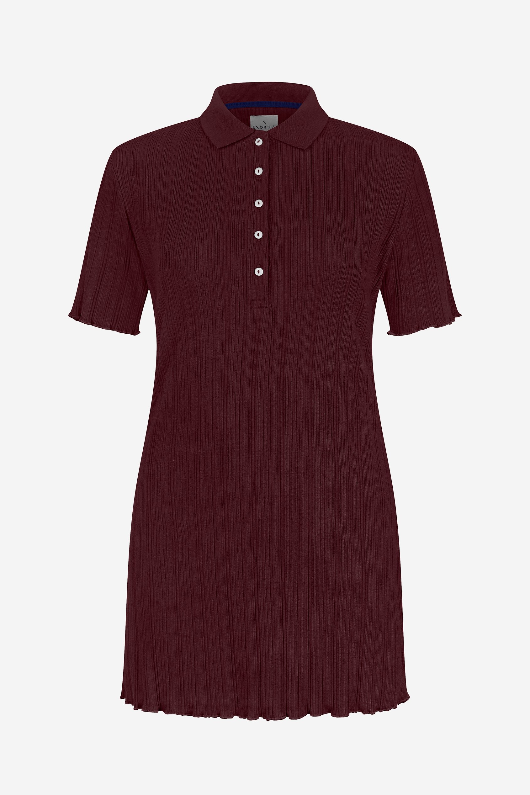 Ribbed Textured Slim Fit Polo Shirt