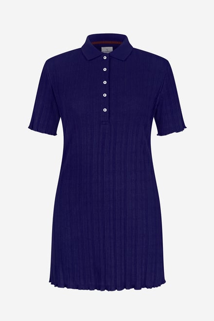 Ribbed Textured Slim Fit Polo Shirt