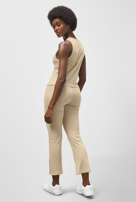Cream Comfortable Ribbed Lounge Set