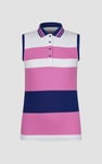Women's Colour Block Sleeveless Polo Shirt
