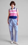 Women's Colour Block Sleeveless Polo Shirt