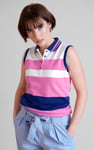 Women's Colour Block Sleeveless Polo Shirt