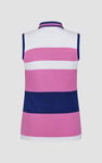 Women's Colour Block Sleeveless Polo Shirt