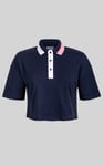Twin Tipped Collar Cropped Polo Shirt