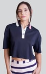 Twin Tipped Collar Cropped Polo Shirt