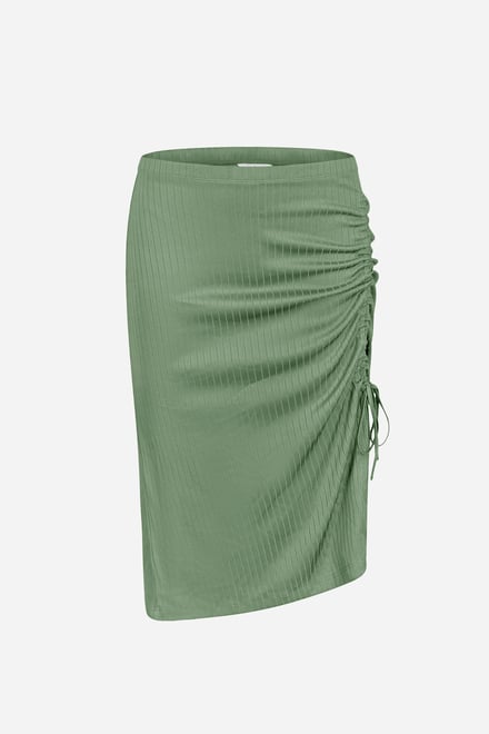 Ruched Drawstring Top & Skirt Set