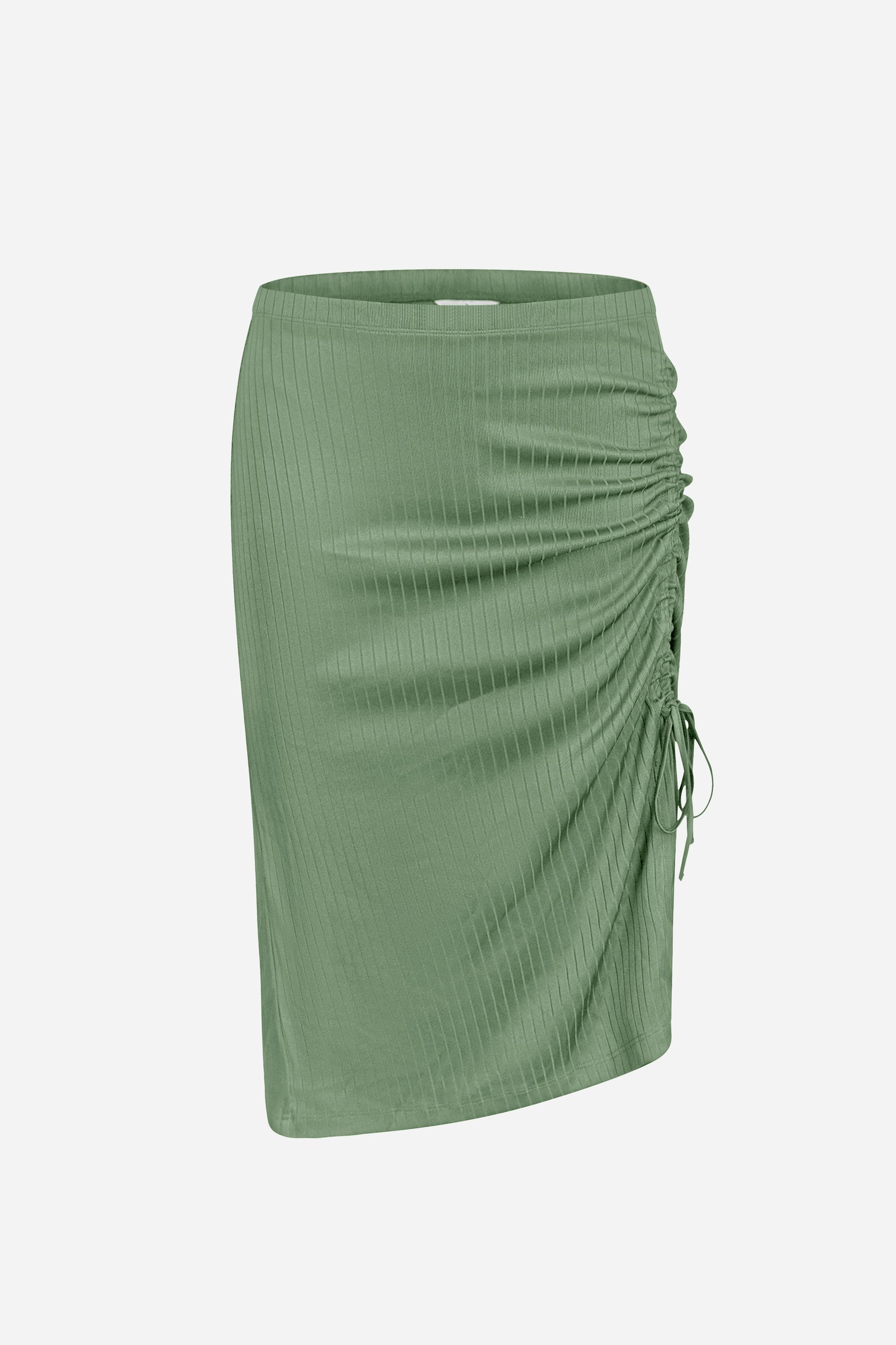 Ruched Drawstring Top & Skirt Set