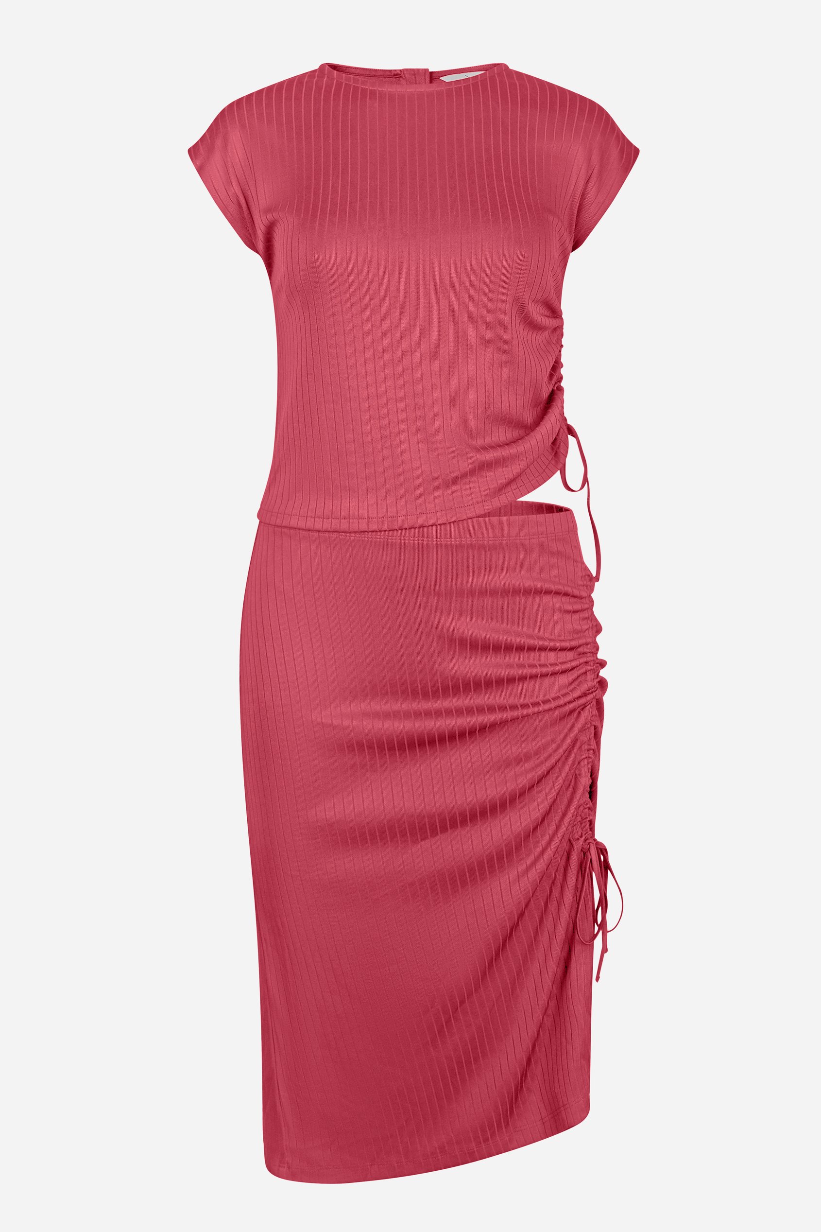 Ruched Drawstring Top & Skirt Set