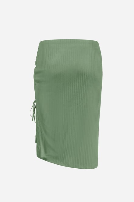 Ruched Drawstring Top & Skirt Set