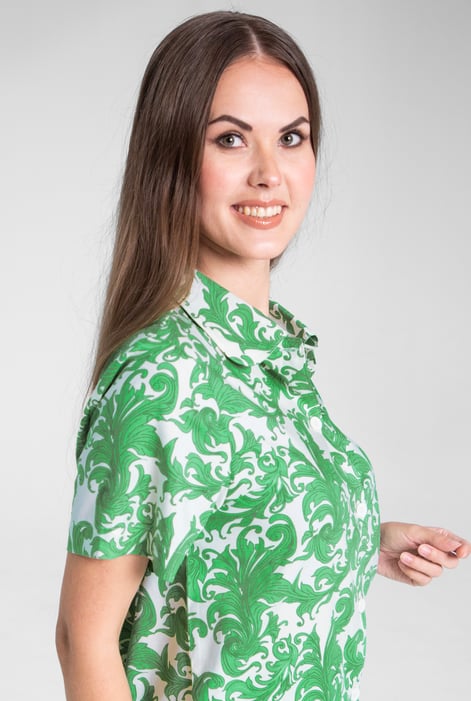 Green Printed Woven Shirt & Shorts Set