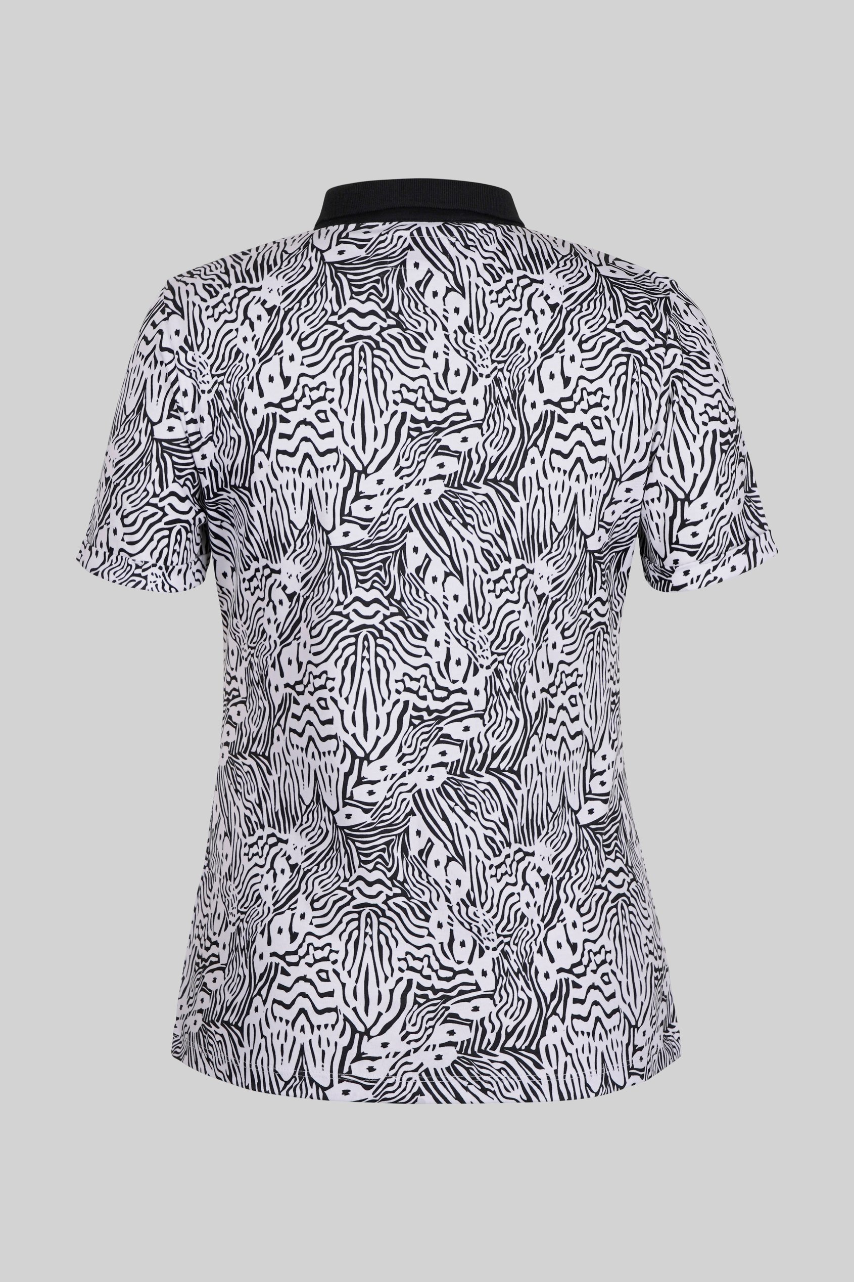 Zebra Print Short Sleeve Polo Shirt