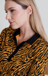 Zebra Print Short Sleeve Polo Shirt