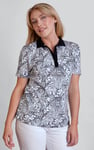Zebra Print Short Sleeve Polo Shirt