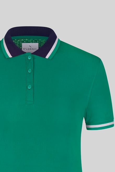 Women's Contrast Collar Jersey Polo Shirt