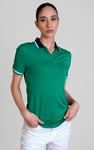 Women's Contrast Collar Jersey Polo Shirt