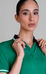 Women's Contrast Collar Jersey Polo Shirt