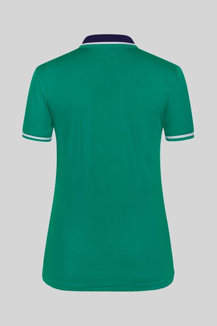 Women's Contrast Collar Jersey Polo Shirt