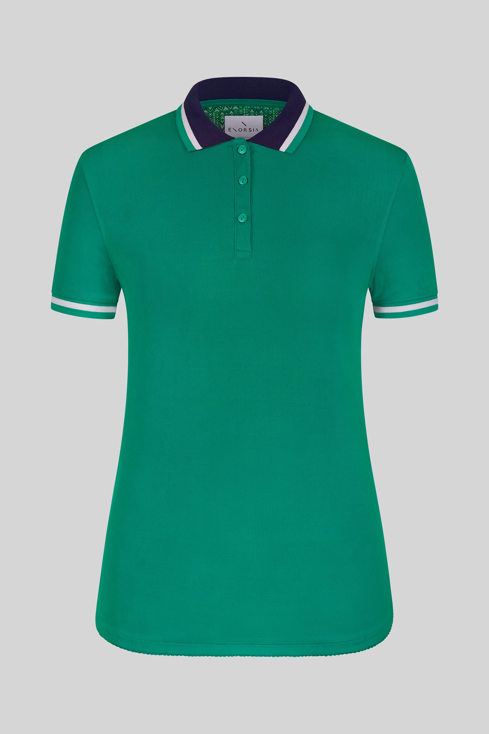 Women's Contrast Collar Jersey Polo Shirt