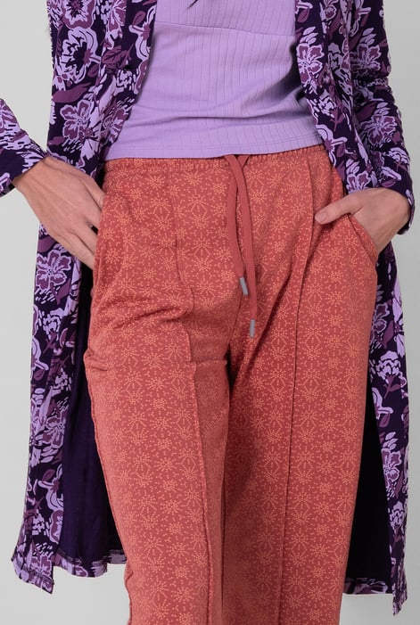 Womens Red Pleated Wide Leg Trouser