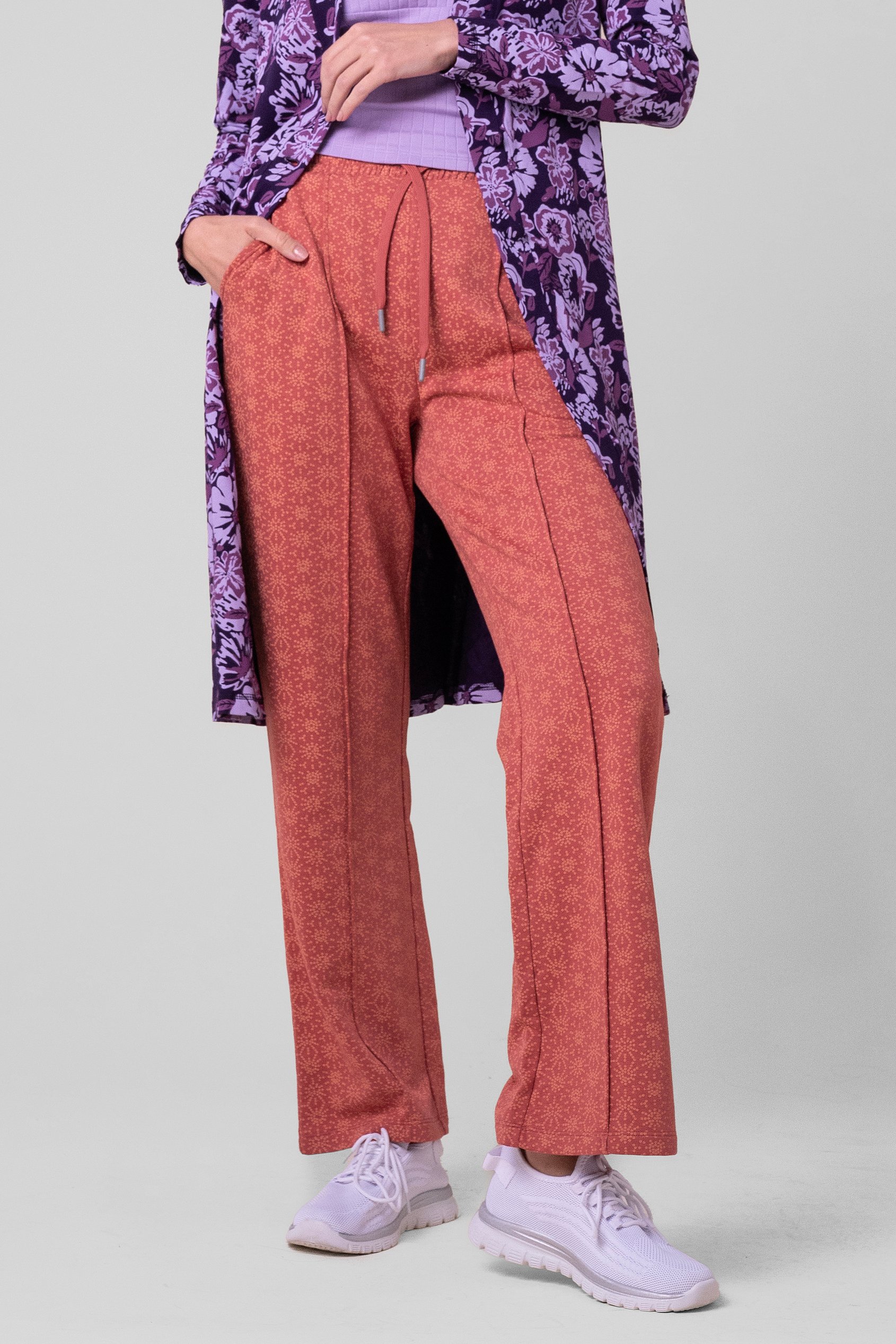 Enorsia Women's Red Pleated Wide Leg Trouser - Uk 12