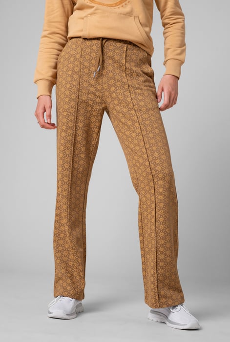 Womens Brown Pleated Wide Leg Trouser