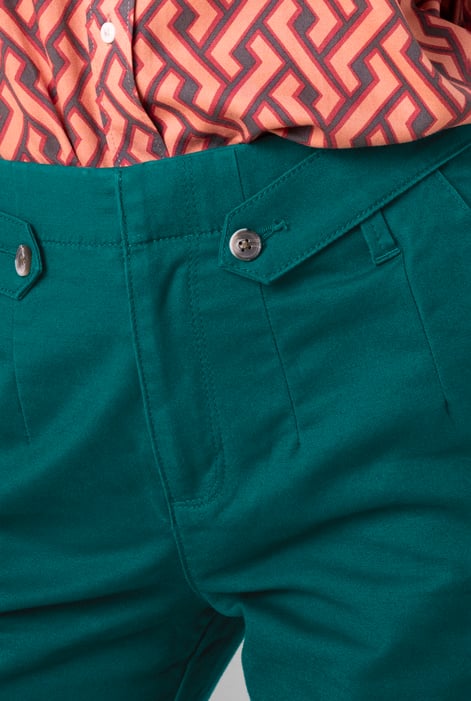 Womens Green Tapered Leg Trouser