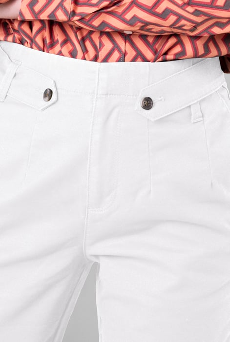 Womens White Tapered Leg Trouser
