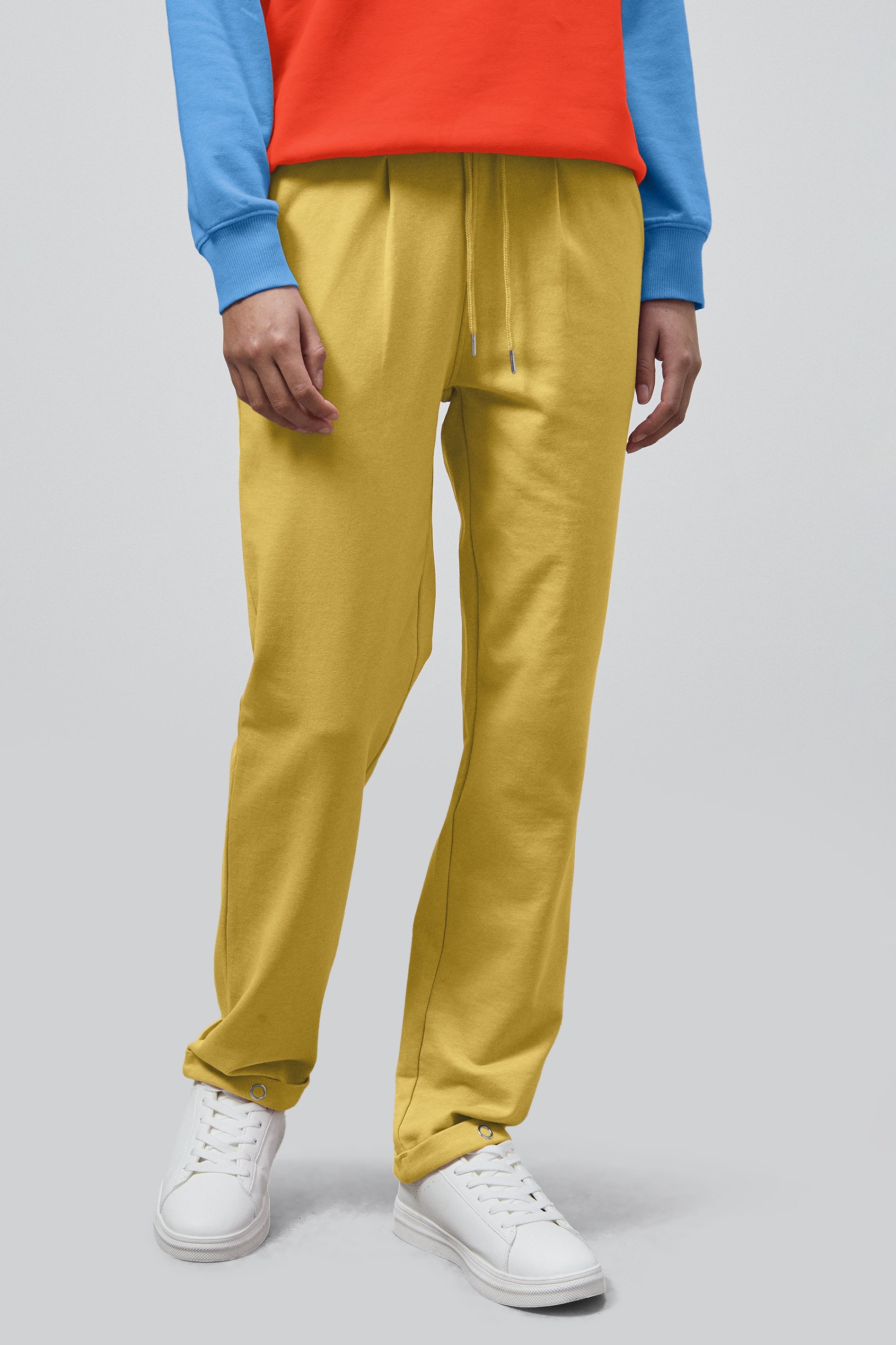 Enorsia Women's Yellow Roll -Up Hem Jersey Trousers - Uk 16
