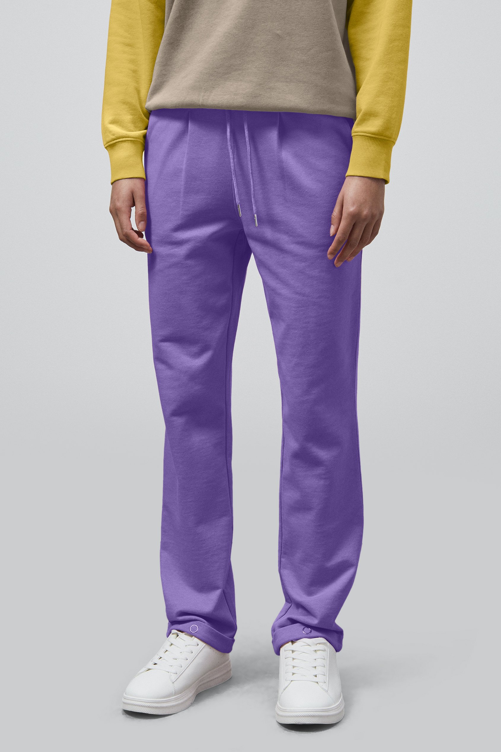 Enorsia Women's Purple Roll -Up Hem Jersey Trousers - Uk 10