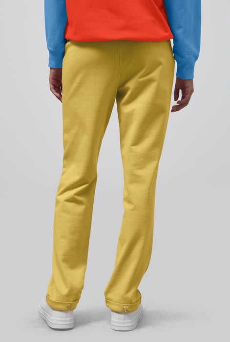 Yellow Roll -Up Hem Jersey Trousers