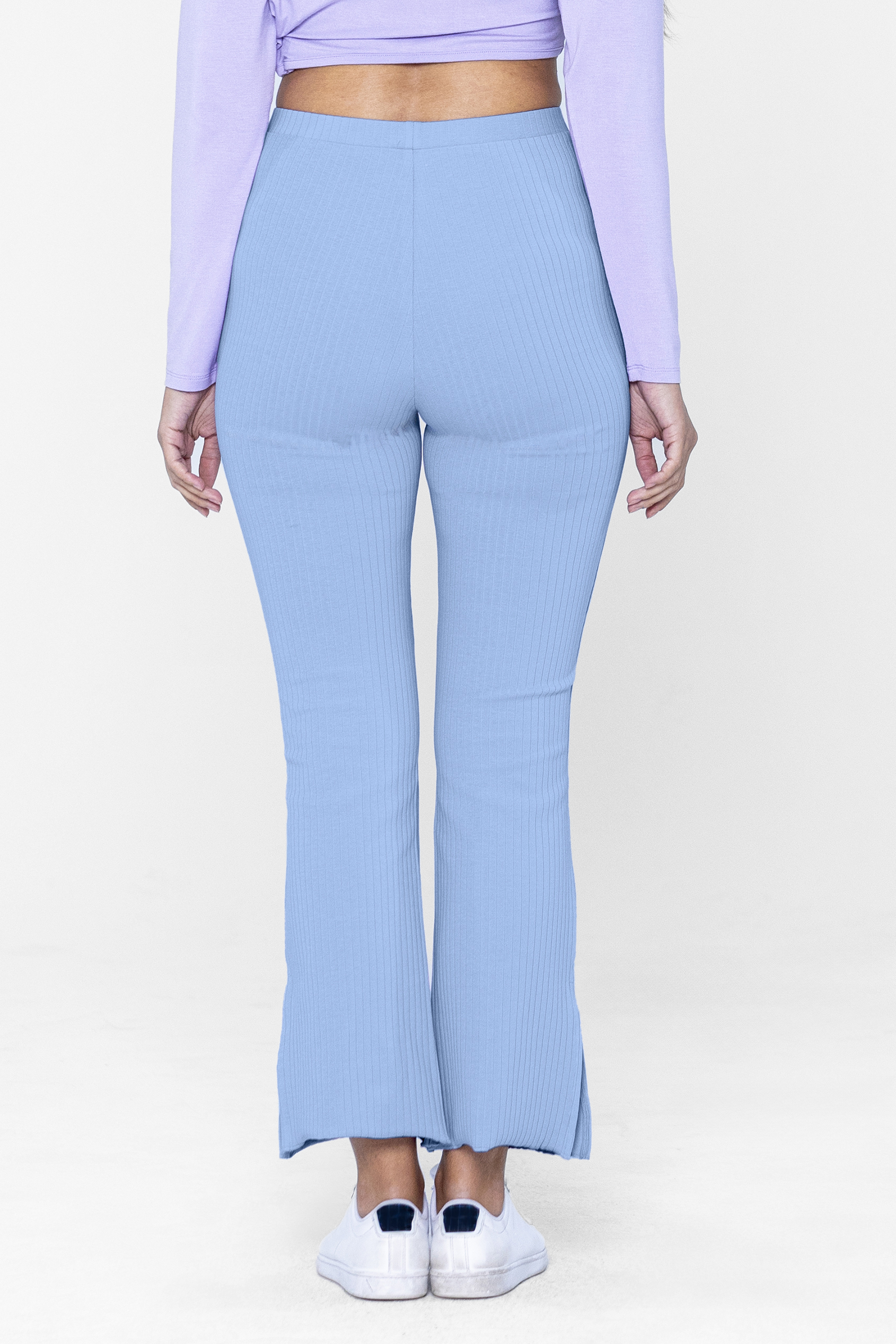 Jersey Ribbed Side slit Leggings