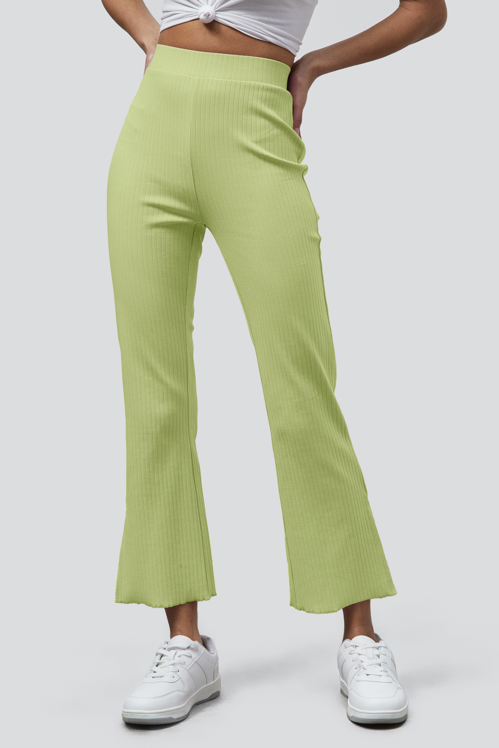 Jersey Ribbed Side slit Leggings