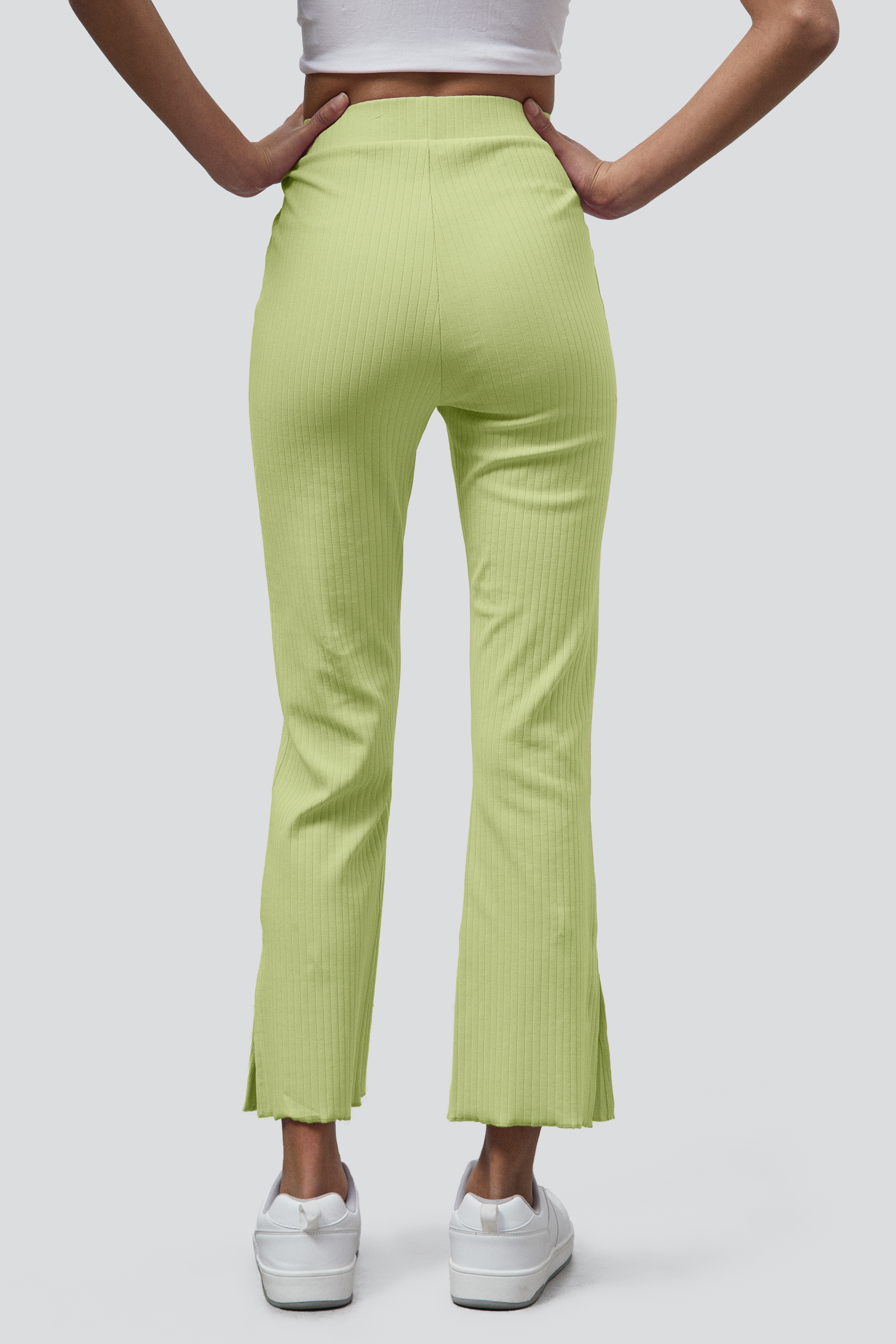 Jersey Ribbed Side slit Leggings