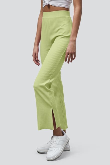 Jersey Ribbed Side slit Leggings