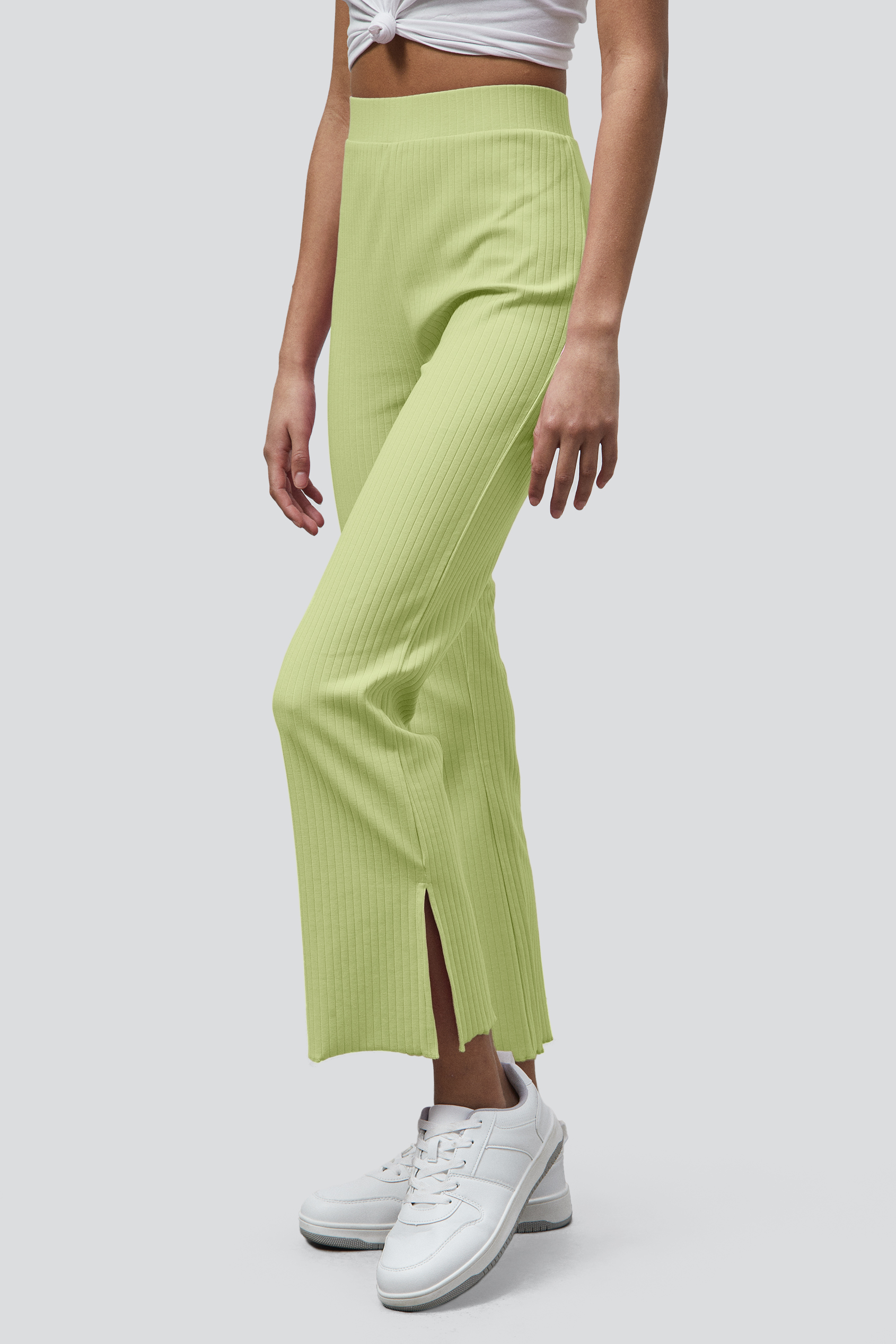 Jersey Ribbed Side slit Leggings