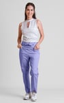 Women's Cotton Stretch Woven Trouser With Waist Belt